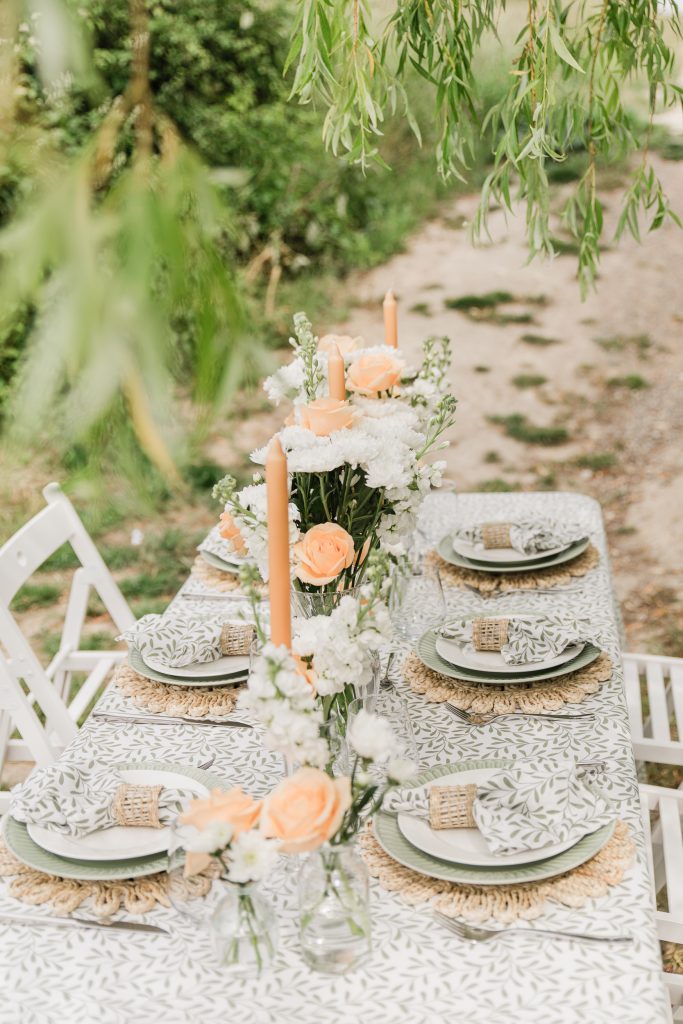 bodenlange tischdecke für events und hochzeiten