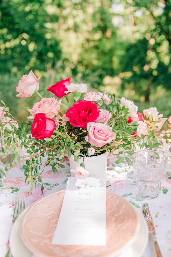 rosa tischdeko Hochzeit dekoverleih hannover