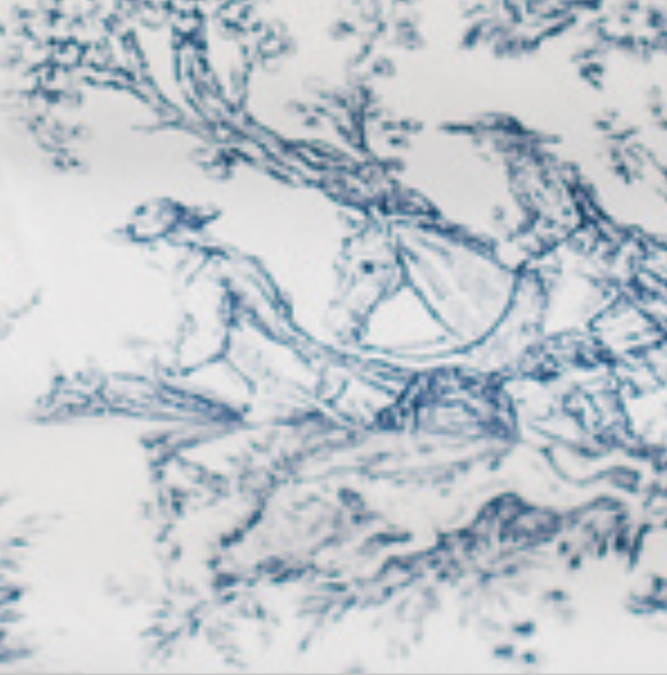 bodenlange tischdecke mit toile de jouy mieten