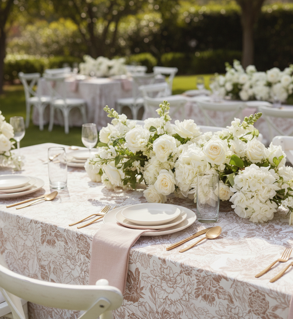 tischdecke mit Motiv mieten für Hochzeiten & events