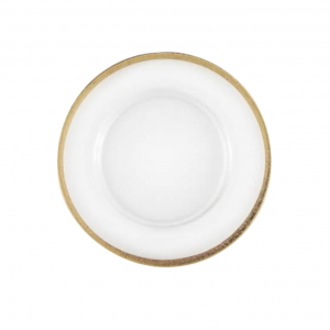 Platzteller mieten Goldrand aus glas