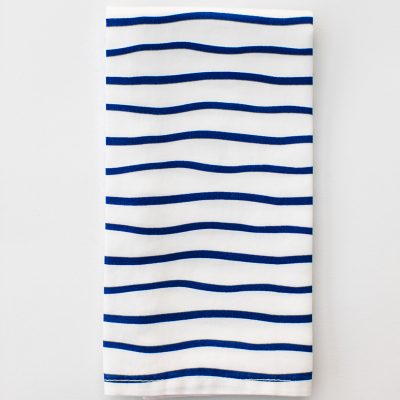 premium stoffserviette mieten mit blauen streifen stripes