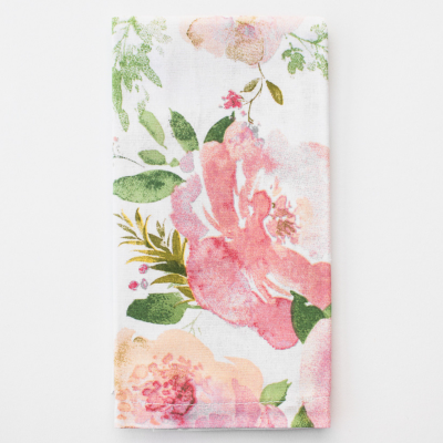 Rosa Blumen Stoffserviette mieten