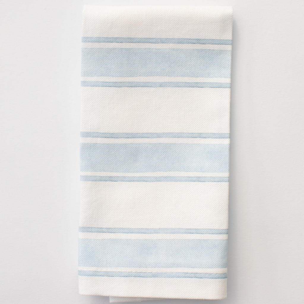serviette mieten mit blauen streifen